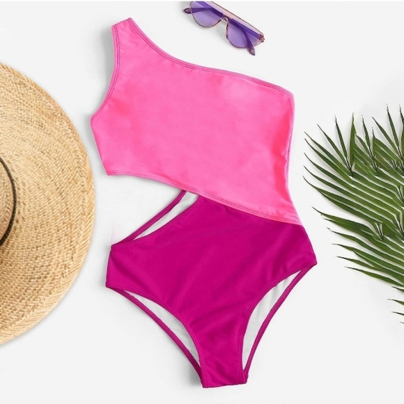 Yonique Women's Monokini One Piece Bathing Suit Size Large (12-14) NWOT - Picture 5 of 11